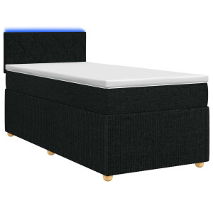 vidaXL Boxspringbed met matras met hoofdeinde Zwart 80 x 200 cm Stof