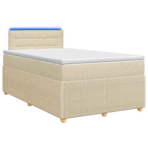 vidaXL Boxspringbed met matras Crèmekleurig 120 x 190 cm Stof