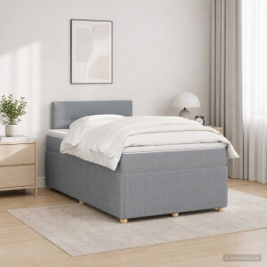 vidaXL Boxspringbed met matras Lichtgrijs 120 x 200 cm Stof