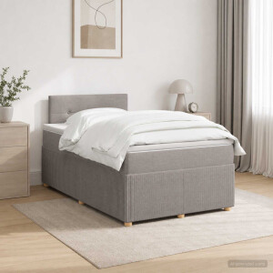 vidaXL Boxspringbed met matras met hoofdeinde Taupe 120 x 200 cm Stof