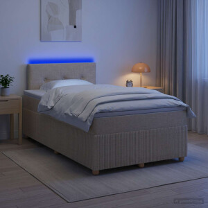 vidaXL Boxspringbed met matras Crèmekleurig 120 x 200 cm Stof