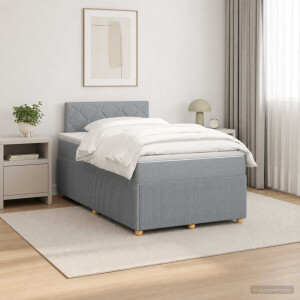 vidaXL Boxspringbed met matras Lichtgrijs 120 x 200 cm Stof
