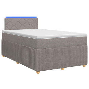 vidaXL Boxspringbed met matras met hoofdeinde Taupe 120 x 200 cm Stof