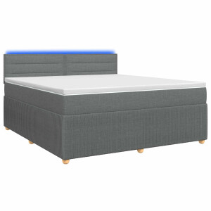 vidaXL Boxspringbed met matras Donkergrijs 140 x 190 cm Stof