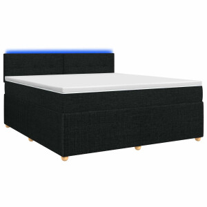 vidaXL Boxspringbed met matras met hoofdeinde Zwart 160 x 200 cm Stof