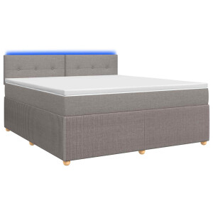 vidaXL Boxspringbed met matras met hoofdeinde Taupe 160 x 200 cm Stof