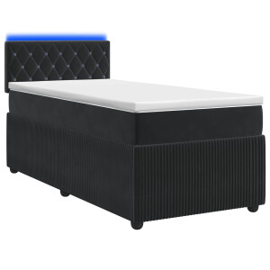 vidaXL Boxspringbed met matras Zwart 80 x 200 cm Fluweel