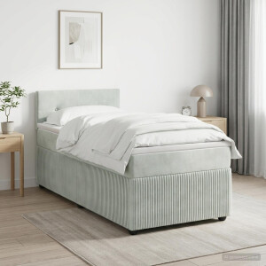 vidaXL Boxspringbed met matras Lichtgrijs 80 x 200 cm Fluweel