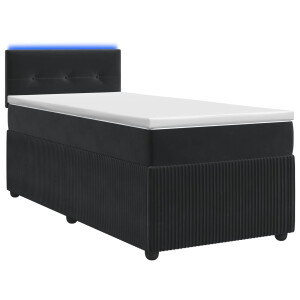 vidaXL Boxspringbed met matras Zwart 80 x 200 cm Fluweel
