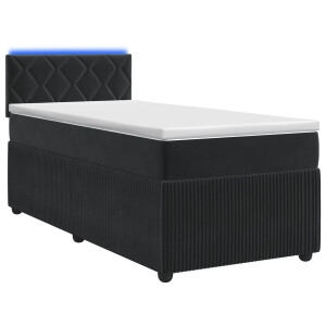 vidaXL Boxspringbed met matras Zwart 80 x 200 cm Fluweel
