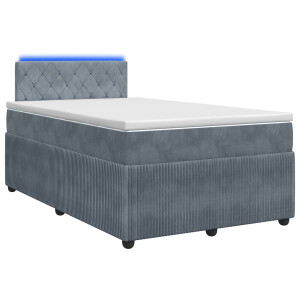 vidaXL Boxspringbed met matras Donkergrijs 120 x 190 cm Fluweel