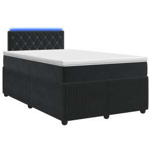 vidaXL Boxspringbed met matras Zwart 120 x 190 cm Fluweel