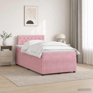 vidaXL Boxspringbed met matras Roze 120 x 200 cm Fluweel
