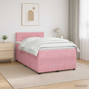 vidaXL Boxspringbed met matras Roze 120 x 190 cm Fluweel