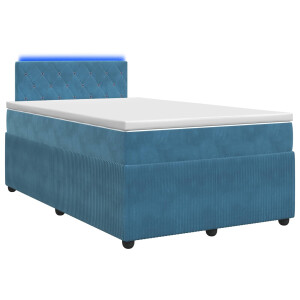 vidaXL Boxspringbed met matras Blauw 120 x 200 cm Fluweel