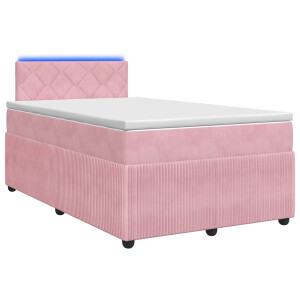 vidaXL Boxspringbed met matras Roze 120 x 200 cm Fluweel