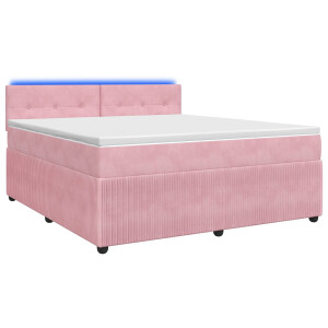 vidaXL Boxspringbed met matras Roze 140 x 190 cm Fluweel