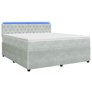 vidaXL Boxspringbed met matras Lichtgrijs 140 x 200 cm Fluweel