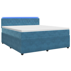 vidaXL Boxspringbed met matras Blauw 140 x 200 cm Fluweel