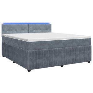 vidaXL Boxspringbed met matras Donkergrijs 140 x 200 cm Fluweel