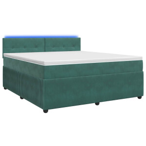 vidaXL Boxspringbed met matras Donkergroen 140 x 200 cm Fluweel