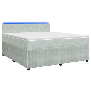 vidaXL Boxspringbed met matras Lichtgrijs 140 x 200 cm Fluweel