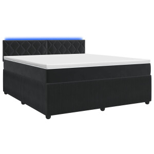 vidaXL Boxspringbed met matras Zwart 140 x 200 cm Fluweel