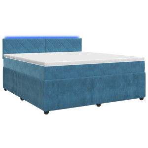 vidaXL Boxspringbed met matras Blauw 180 x 200 cm Fluweel