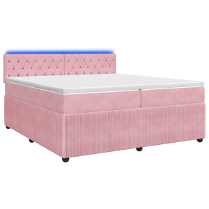 vidaXL Boxspringbed met matras Roze 200 x 200 cm Fluweel