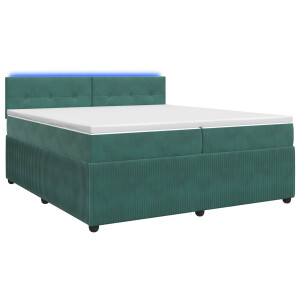 vidaXL Boxspringbed met matras Donkergroen 200 x 200 cm Fluweel