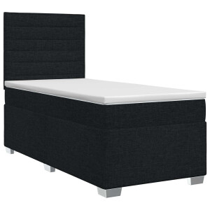 vidaXL Boxspringbed met matras met hoofdeinde Zwart 80 x 200 cm Stof