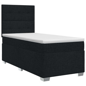 vidaXL Boxspringbed met matras met hoofdeinde Zwart 80 x 200 cm Stof
