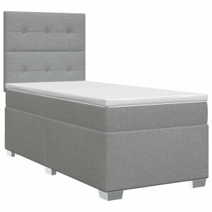 vidaXL Boxspringbed met matras Lichtgrijs 90 x 200 cm Stof
