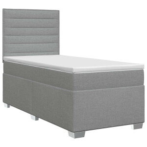 vidaXL Boxspringbed met matras Lichtgrijs 100 x 200 cm Stof