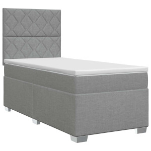 vidaXL Boxspringbed met matras Lichtgrijs 100 x 200 cm Stof