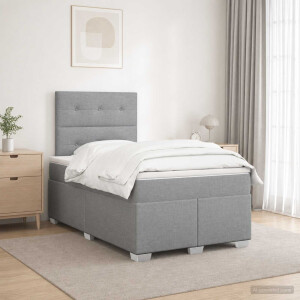 vidaXL Boxspringbed met matras Lichtgrijs 120 x 190 cm Stof