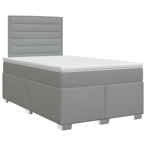 vidaXL Boxspringbed met matras Lichtgrijs 120 x 200 cm Stof