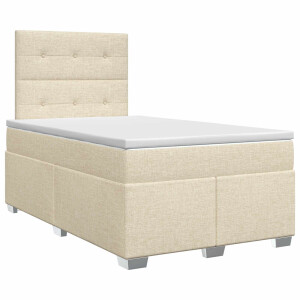 vidaXL Boxspringbed met matras Crèmekleurig 120 x 200 cm Stof
