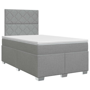 vidaXL Boxspringbed met matras Lichtgrijs 120 x 200 cm Stof