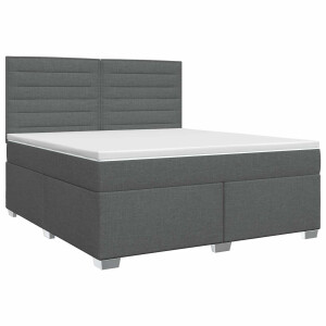vidaXL Boxspringbed met matras Donkergrijs 140 x 190 cm Stof