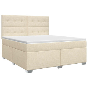 vidaXL Boxspringbed met matras Crèmekleurig 140 x 200 cm Stof