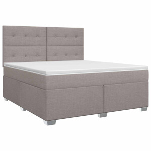 vidaXL Boxspringbed met matras met hoofdeinde Taupe 160 x 200 cm Stof