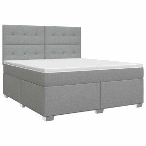 vidaXL Boxspringbed met matras Lichtgrijs 180 x 200 cm Stof