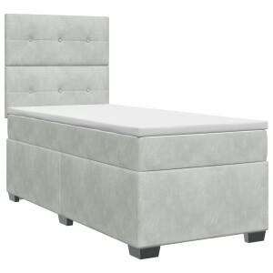 vidaXL Boxspringbed met matras Lichtgrijs 80 x 200 cm Fluweel