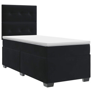 vidaXL Boxspringbed met matras Zwart 90 x 190 cm Fluweel
