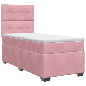 vidaXL Boxspringbed met matras Roze 100 x 200 cm Fluweel