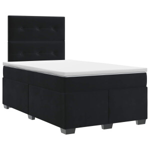 vidaXL Boxspringbed met matras Zwart 120 x 190 cm Fluweel