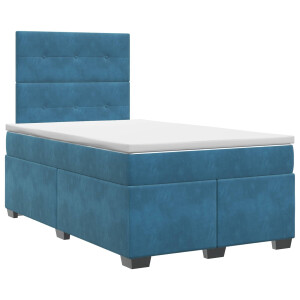 vidaXL Boxspringbed met matras Blauw 120 x 190 cm Fluweel