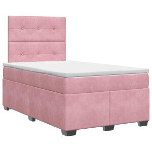 vidaXL Boxspringbed met matras Roze 120 x 190 cm Fluweel