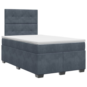 vidaXL Boxspringbed met matras Donkergrijs 120 x 200 cm Fluweel